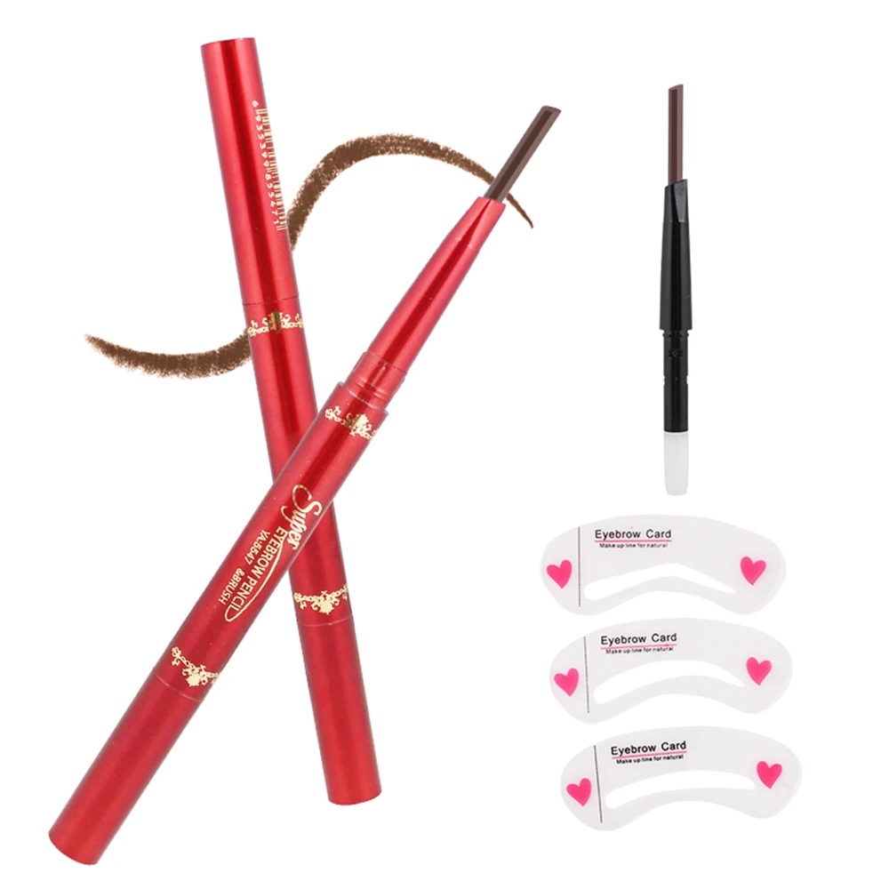 

YALAIYI 3-In-1 Eyebrow Pencil Eyebrow Stencils Long-lasting Waterproof Eyebrow Brush Pen Six Colors Optional