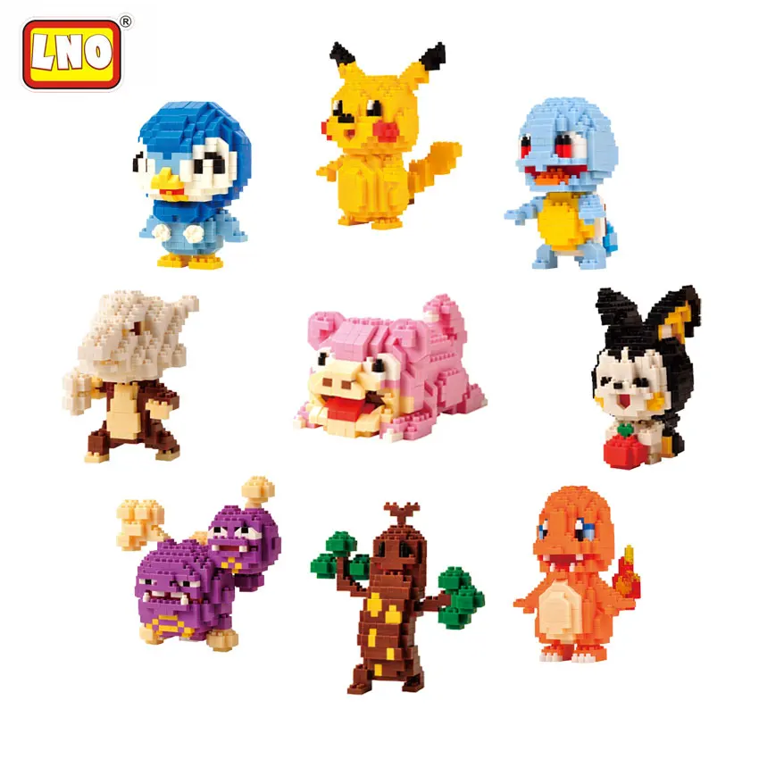

LNO New Arrival Building Blocks Anime Pocket Monster Pikachu Pokeball Series Mini Bricks Nanoblock 3D Educational Toys For Kids
