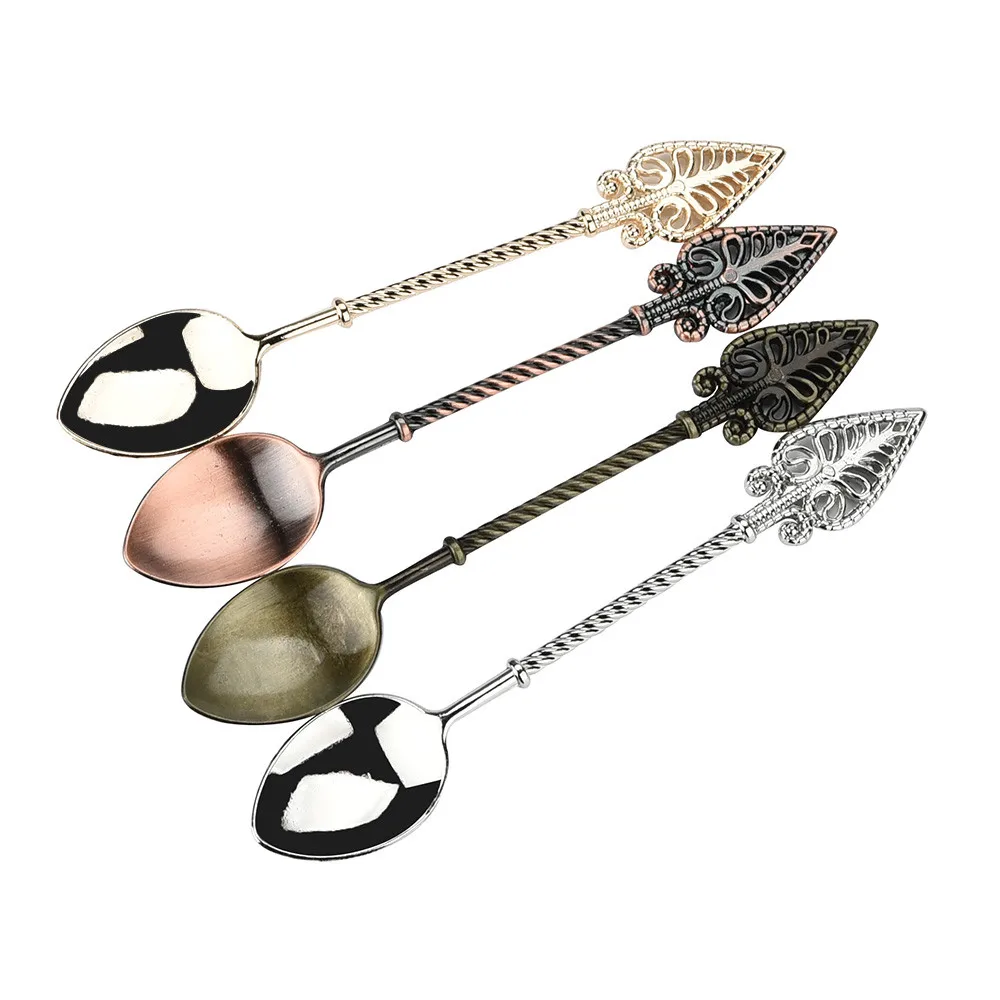

Vintage alloy coffee spoon Retro Coffee Spoon Sugar Tea Dessert Cake Cutlery Kitchen Tableware F80