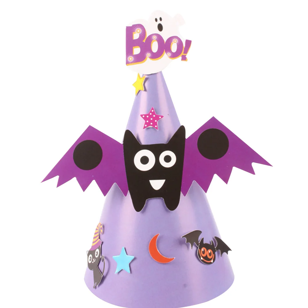 

DIY Cartoon Paper Hat Handmade Children Costume Halloween Party Decor Ornament For Halloween Costume Accessory