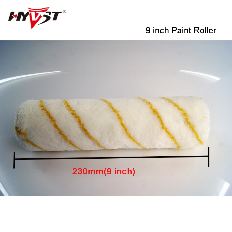 Paint roller head (9 inch) with yellow stripe brush Suitable for
