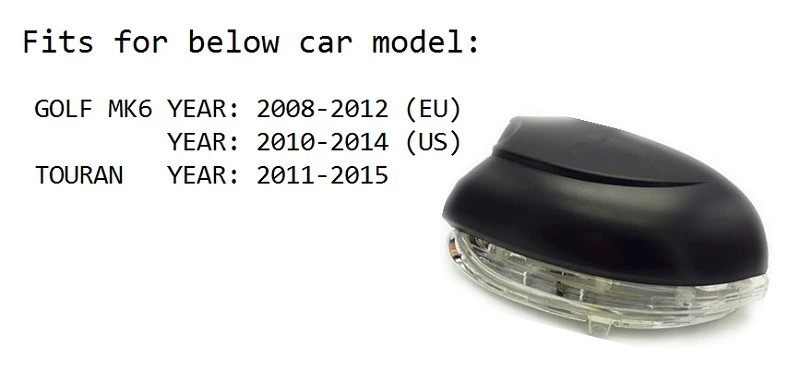 Динамический светодиодный светильник с индикатором поворота повторитель зеркало заднего вида Singal подходит для Volkswagen VW Golf 6 MK6 GTI R Touran