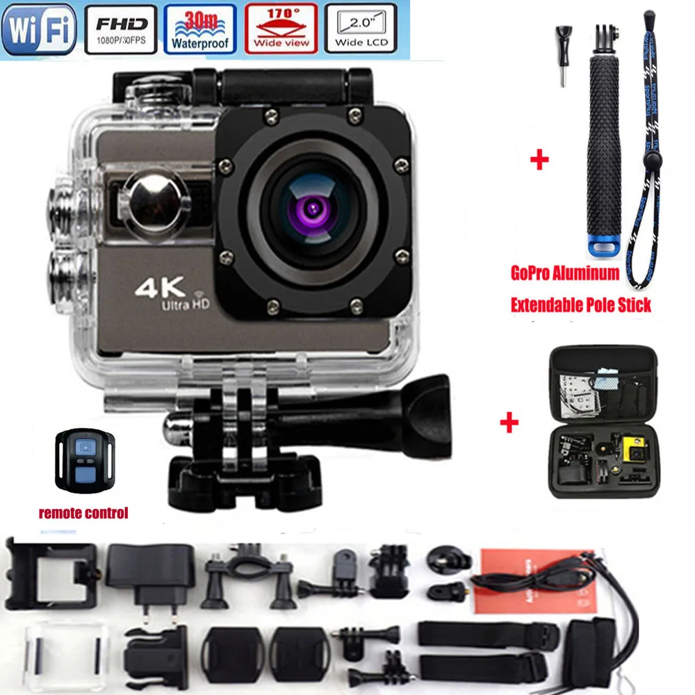 F68R Ultra HD 4K WiFi Action camera 16MP 2 Inch Voice Alert 170 len Sj 5000 Helmet Cam sport go camera pro hero 3 4 h9 sport cam
