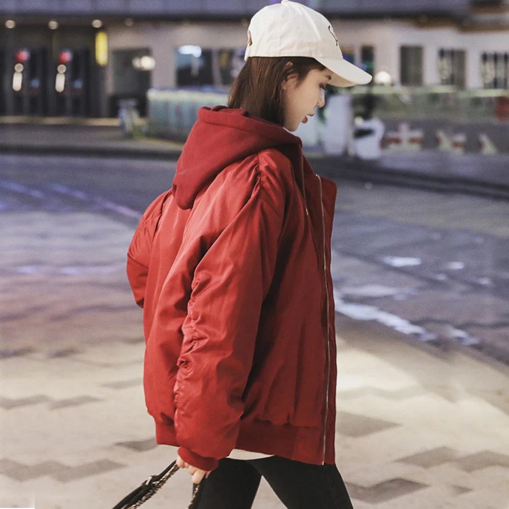

fur collar parka down cotton jacket Loose Style Short Style with down Jacket winter 805