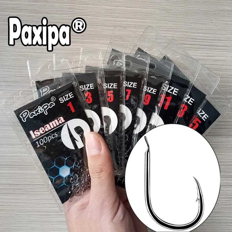

100pcs Iseama Barbed Carp Circle Eyed Fishing Hook Size 1 2 3 4 5 6 7 8 9 10 11 12 13 14 15 Japan Single hook Ring eye Fishhook