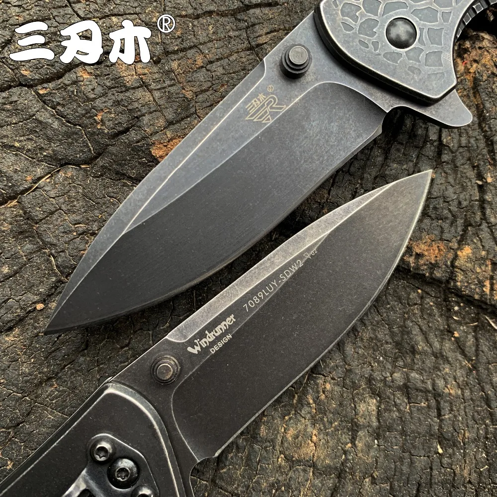 Sanremu 7089 LUY Folding Knife 12C27 Blade Stainless Steel Handle Outdoor Camping Hunting Survival Cutting EDC Pocket Knives