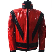 Большие размеры, XXS-4XL, редкий МД Майкл Джексон, красный, искусственная кожа, это триллер, куртка в стиле панк, облегающая верхняя одежда, мотоциклетный стиль