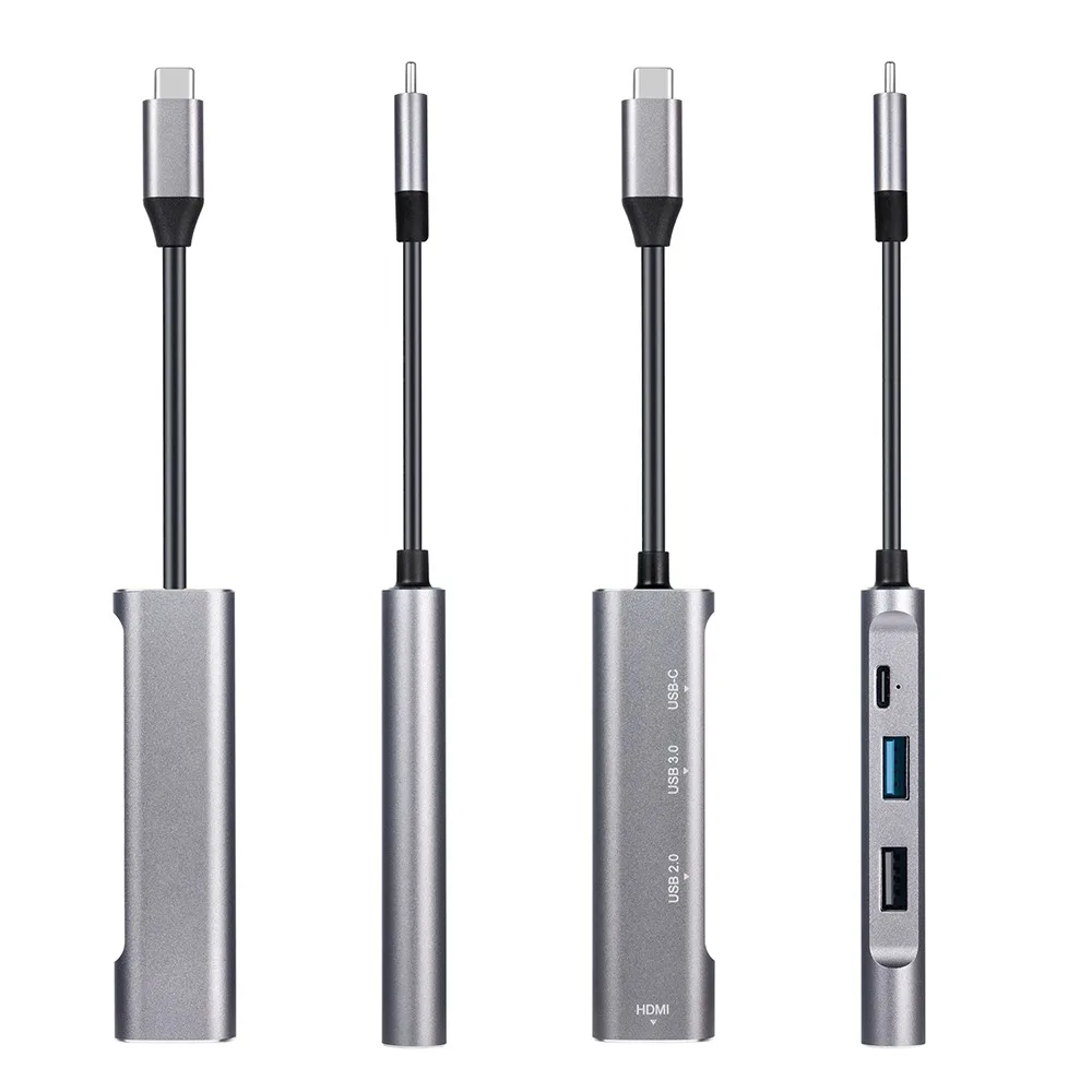 4 в 1 USB-C концентратор HDMI+ type-C+ USB3.0+ USB2.0 USB C концентратор многопортовый адаптер USB-C интерфейс концентратор для Xiaomi samsung Планшеты ноутбуки