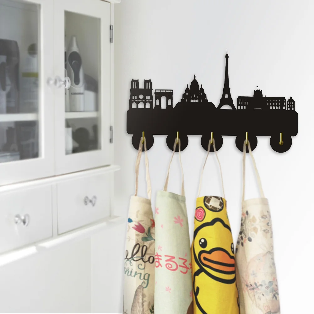 1Piece Vintage Paris City Wall Mounted Hook Home Door Wall Decor France