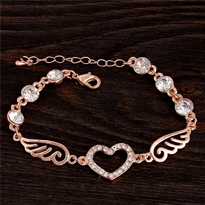 

Fashion Wedding Bridal Jewelry Charm Bracelet Heart Crystal Bracelets for Women