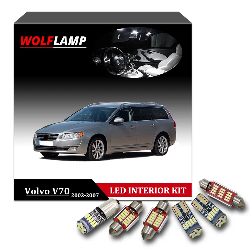 Wolflamp 16 шт. Canbus Белый комплект светодиодный Внутреннее освещение автомобиля для 2002-2007 Volvo V70 XC70 карта свет купол дверь перчатка лампа коробка лампы