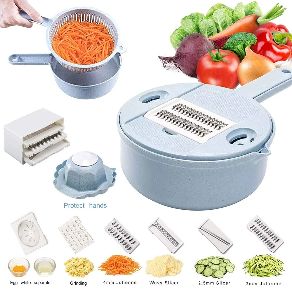 

10 Inch Vegetable Slicer Vegetable Spiralizer Cutter and Shredder - Kitchen Multi purpose Grater with Guard and Egg white Separa