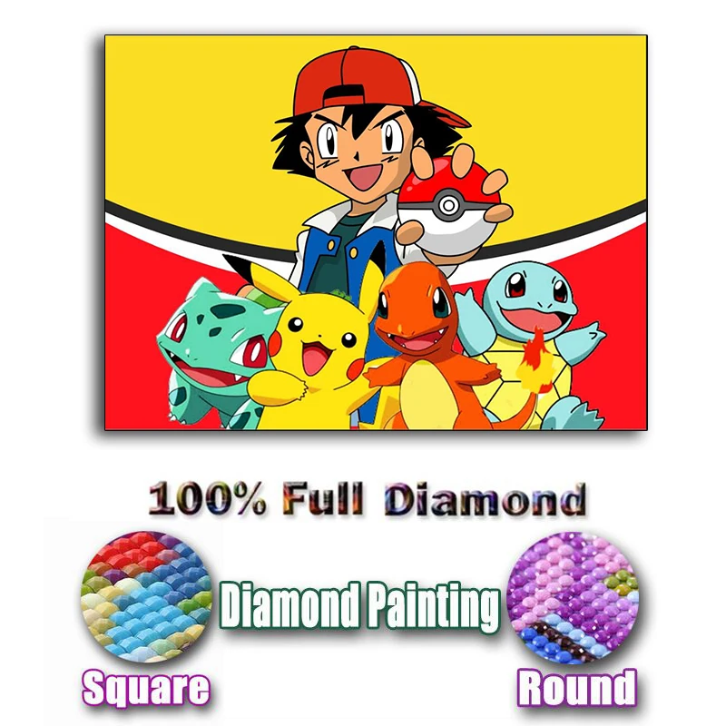 

5D Diy Diamond Painting Diamond Mosaic Pokemon Pictures Of Rhinestones Cross Stitch Diamond Embroidery Icons Home Decor
