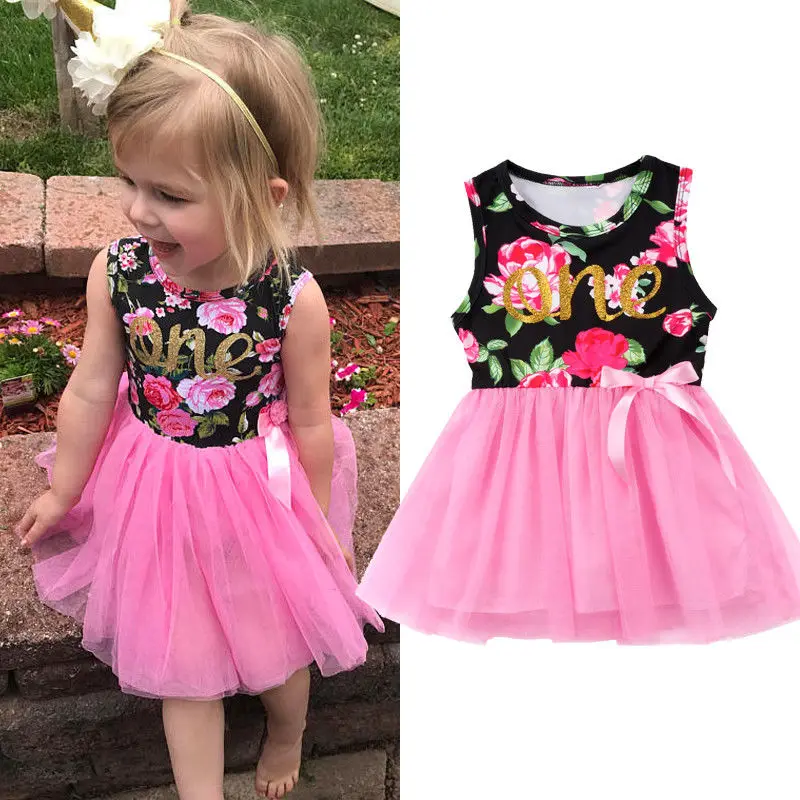 Baby Newborn Girl Kids Princess Dress Lace Pageant Party Dress Headband Set AB