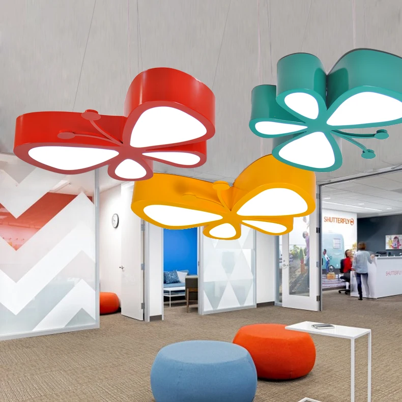 LED master bedroom children's room ceiling lamp metal painted boy girl cartoon butterfly | Освещение