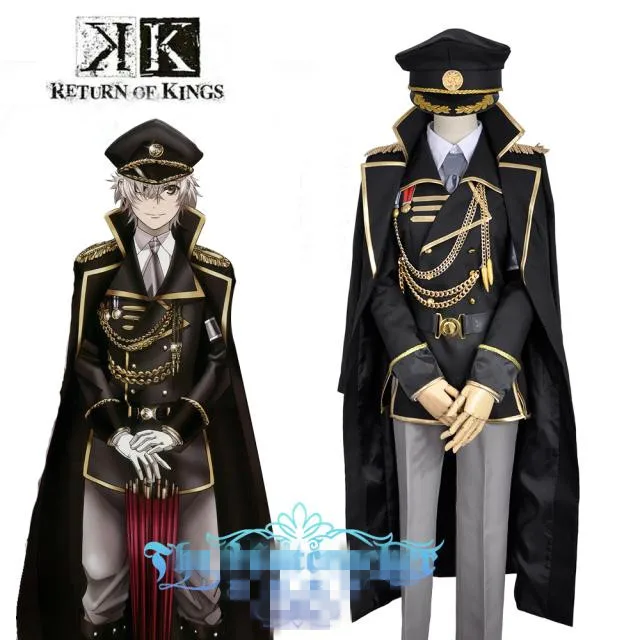 

New Anime K RETURN OF KINGS Isana Yashiro Cosplay Adult Costumes Black Uniforms Set+Cap Halloween Costumes for Women Men Custom