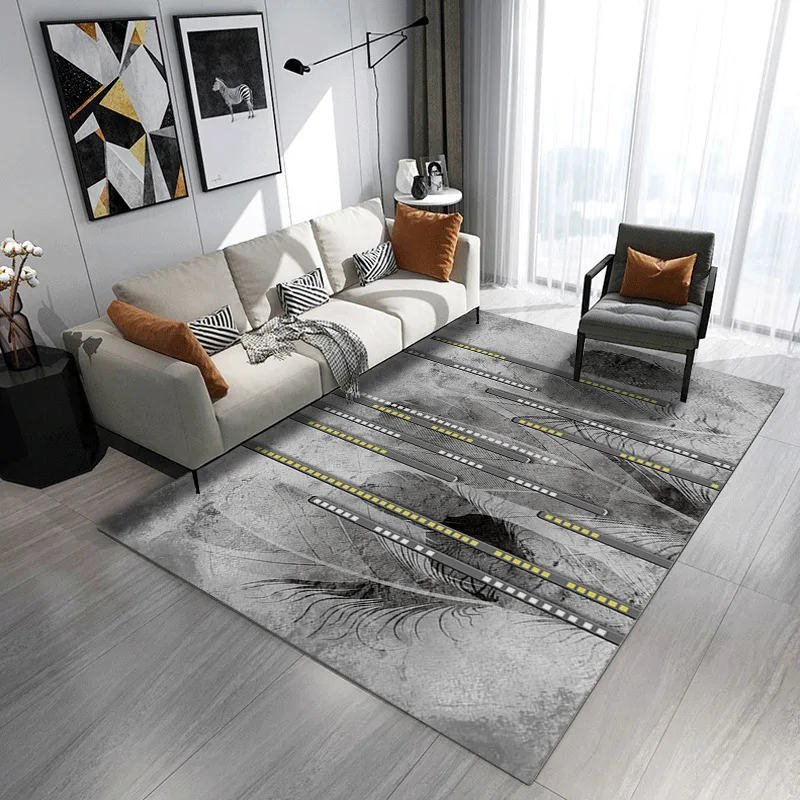 

Nordic Geometric Feather 3D Carpets for Living Room Bedroom Area Rugs Kids Room Play Crawl Carpet Sofa Coffee Table Antiskid Mat