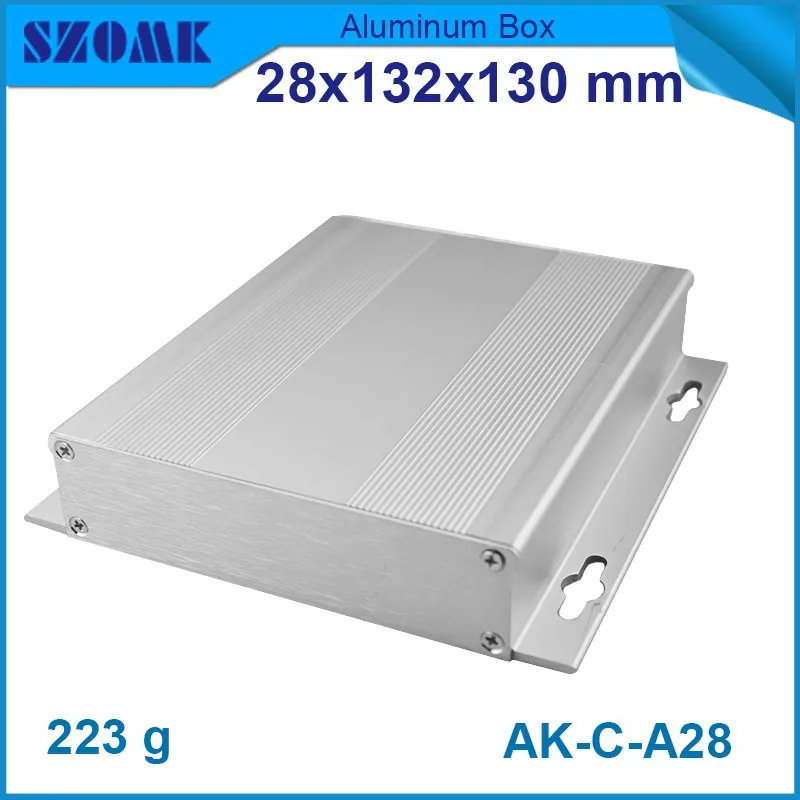 

1 piece free shipping 28(H)x132(W)x130(L) mm silver color aluminium enclosure box body and screws for GPS tracking and led