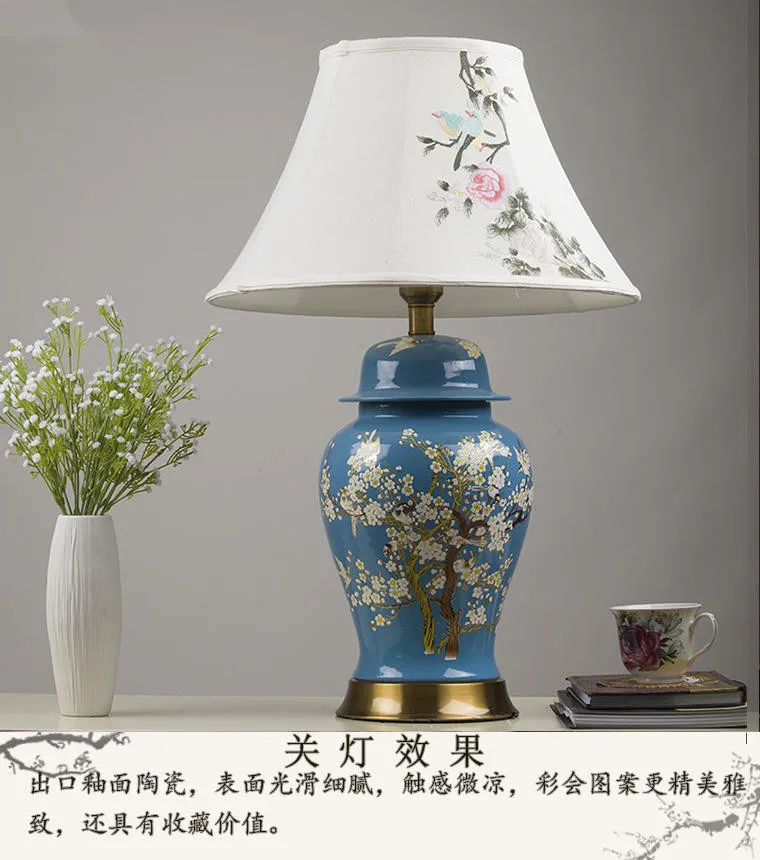 Vintage chinese porcelain ceramic table lamp bedroom living room wedding table lamp Jingdezhen large ceramic table lamps (9)