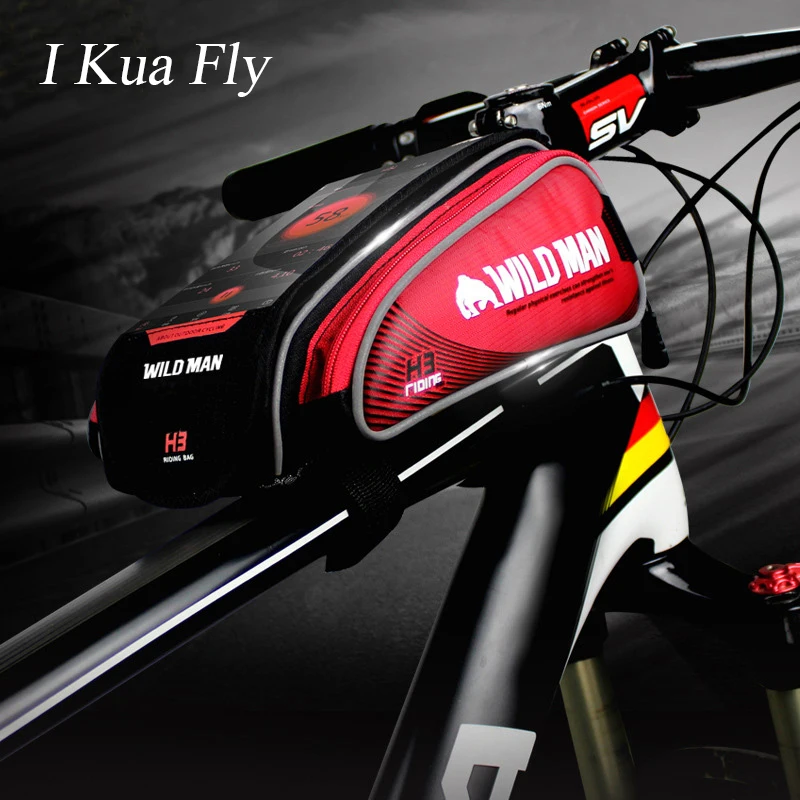 Best Bike Bag MTB Road Waterproof Reflective Touchscreen 6.2" Phone Case Cycling Bicycle bag Top Front Tube Frame Bag Accessories 4 5