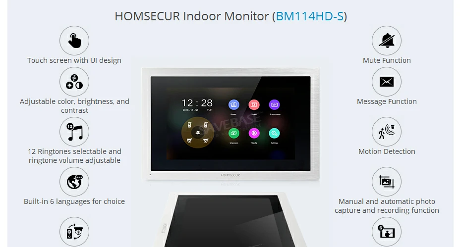 Homssecur 10 "проводной AHD телефон видео домофон системы отпечатков пальцев доступа для квартиры BC061HD-S + BM114HD-S