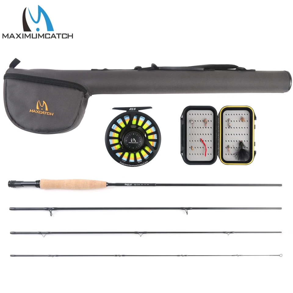 Maximumcatch 5/6WT Fly Fishing Combo 9 футов удочка и Катушка Avid Pre Spoled наряд|fly rod combo|fly reel comborod combo |