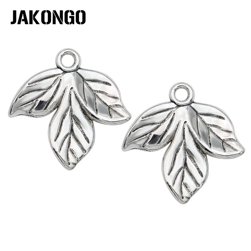 

JAKONGO Tibetan Silver Plated Maple Leaf Charms Pendant for Bracelet Necklace Jewelry Making DIY Handmade Craft 20mm 10pcs