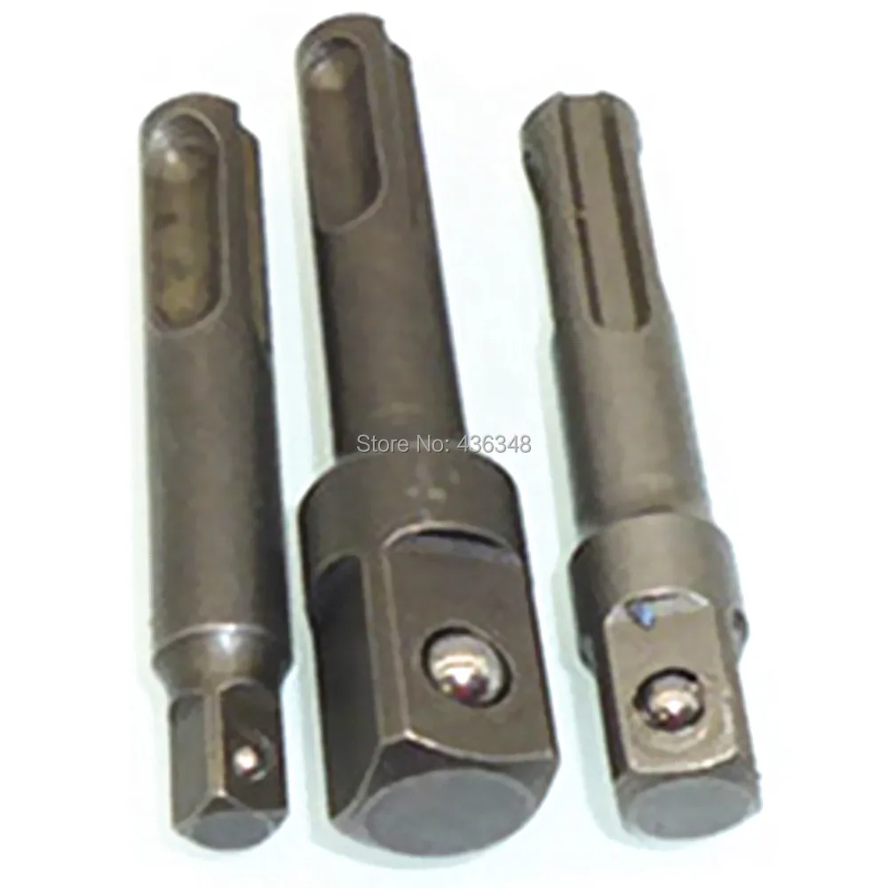 

3pcs Sds Plus Drill Socket Adapter Converter Power Extension Bit Socket Drill Driver Adaptor For 1/4" 3/8" 1/2" Sq. Driver Drive