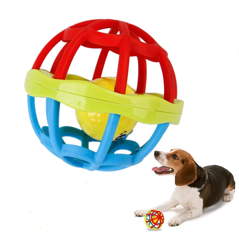 

Dog Toys Interactive Rubber Balls Pet Tooth Cleaning Ball Cat Bell Chew Play Squeak Toys Pet Traning Prodocts