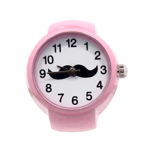 

Cute Girl Ring Watch Round Elastic Quartz Finger Ring Watch Cute Beard Pattern Dial Jewelry Gifts For Women Lady LL@17
