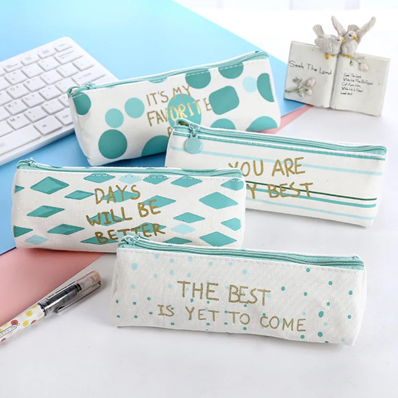

Kawaii Pencil Case Triangular Cute Pencil bag School Supplies Students Pencil Box Bts Stationery Gift Pencilcase Pencil Cases