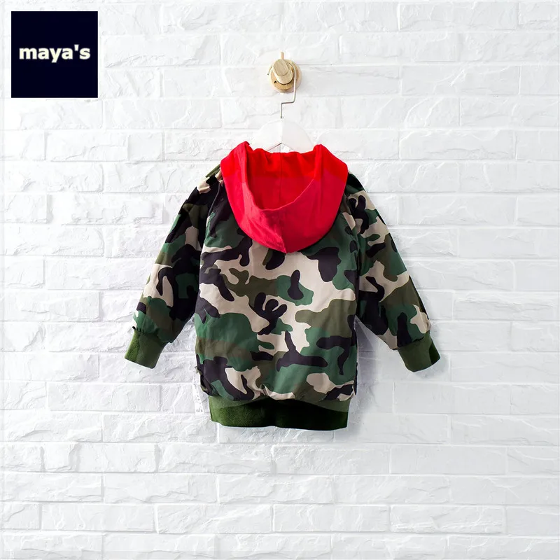 Mayas/модное камуфляжное зимнее Детское пальто с цветными блокировками черная