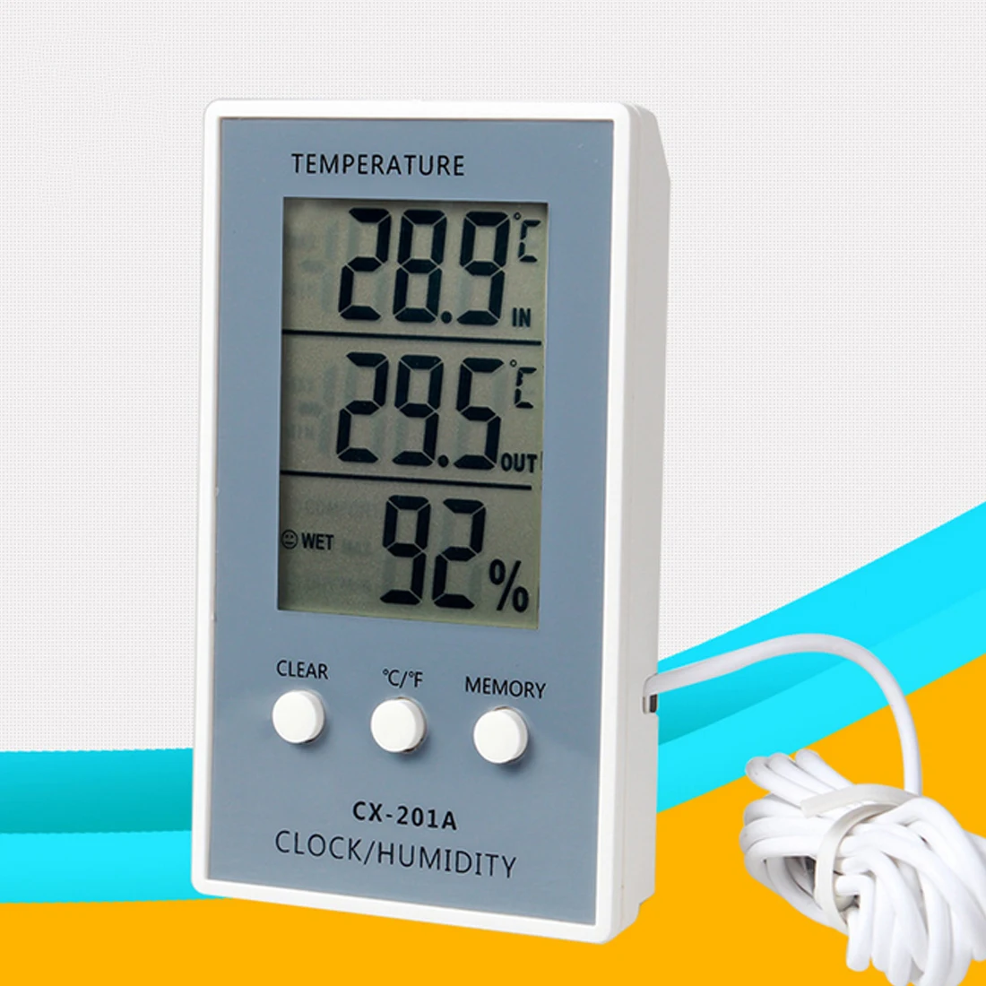 

Thermometer Hygrometer Measure Temperature Humidity Digital LCD Meter Indoor Outdoor Weather Station Tester C/F Max Min Value
