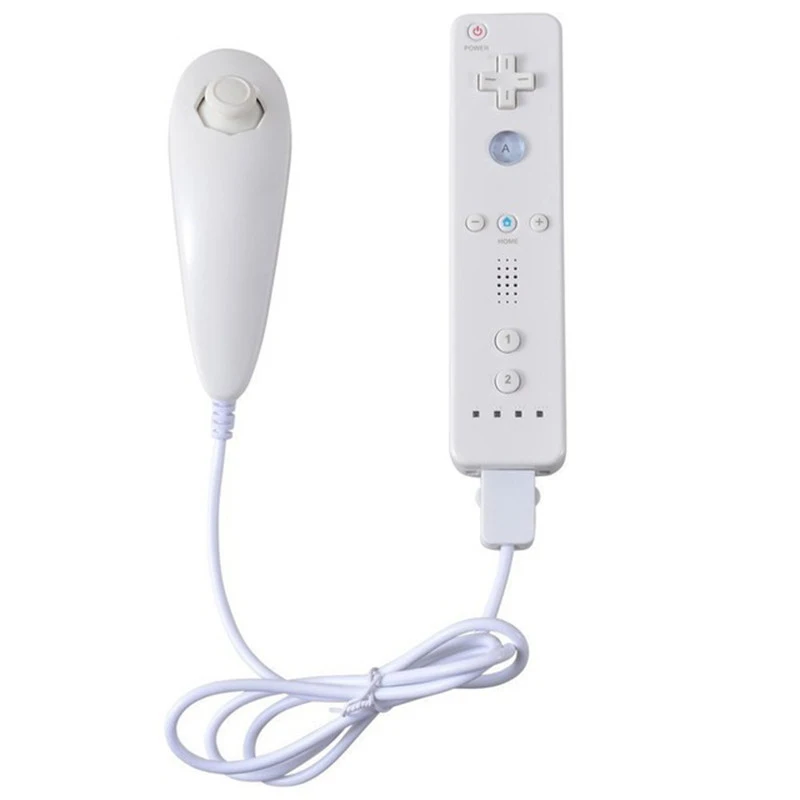 HobbyLane 2 в 1 беспроводной пульт Nunchuk контроллер геймпад для игровой консоли wii с ремешком силиконовый чехол d20