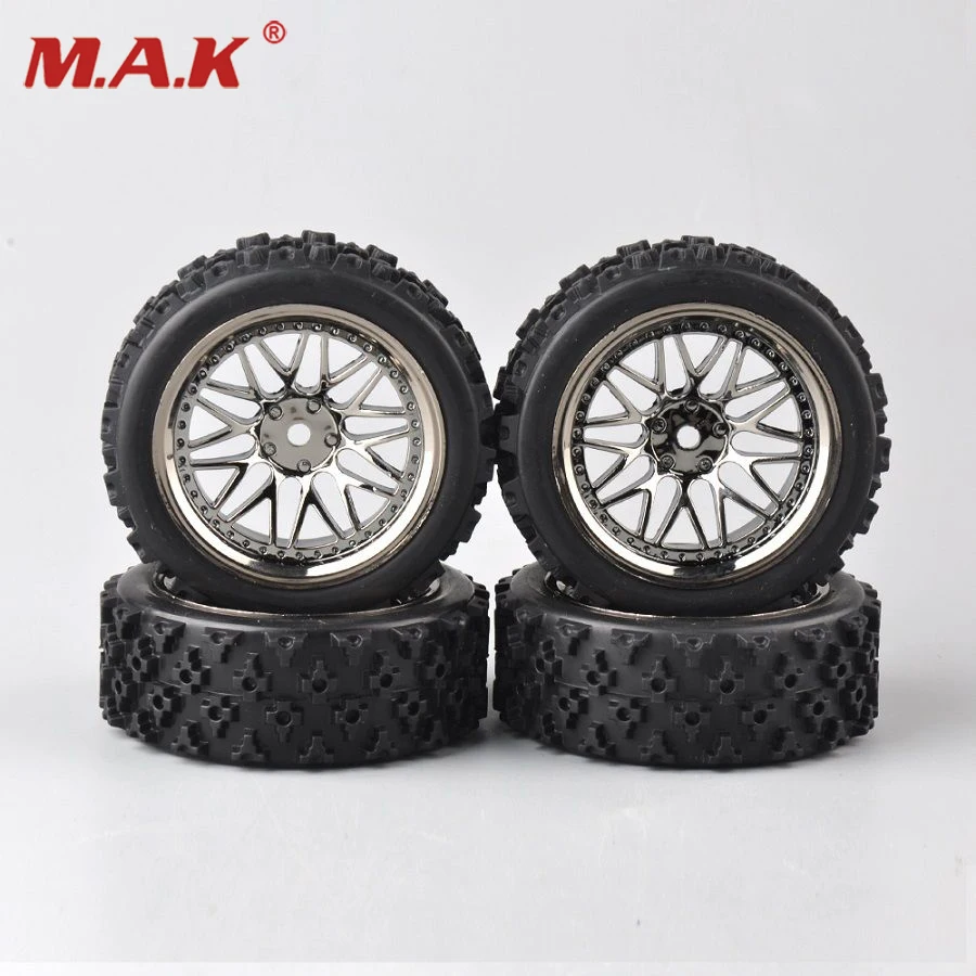 

4pcs/set 12mm Hex rubber Tire Tyre Wheel Set For 1/10 RC Rally Racing Off Road RC Car PP0487-BBSM 4pcs Toys Collections Gifts