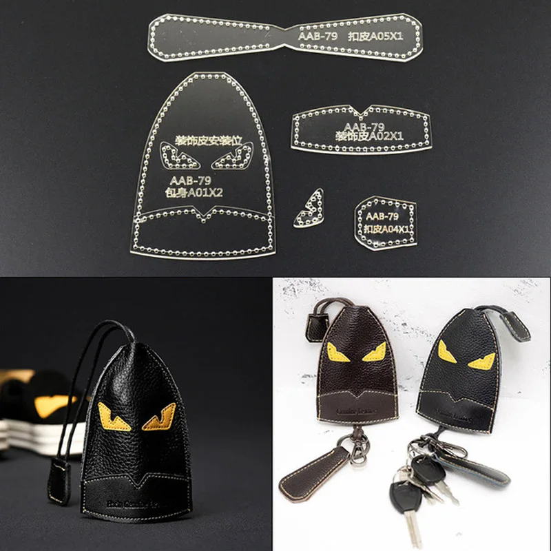 Buy 1 Set Leather Tool Keyring Keychain Sewing Pattern Mould Acrylic Template