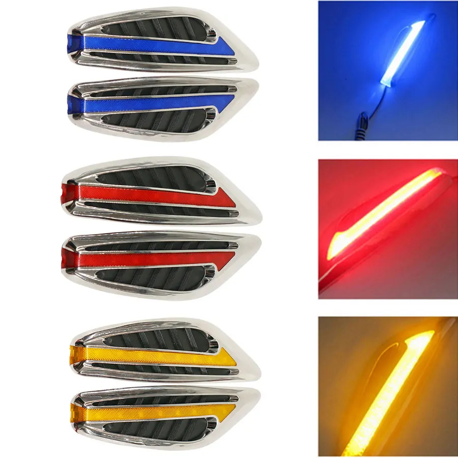 

YCCPAUTO 2Pcs Auto LED Turn Signal Lights Car Fender Steering Light Side Marker Lamp DRL Red White Blue Amber 12V