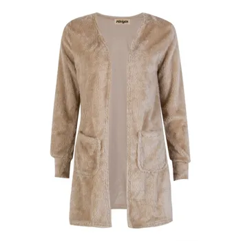 

Fashion Women Ladies Velvet Pockets Long Sleeve Coats Wool Jacket Casual Loose Plush Jacket Chic Soft Autumn Winter Warm Outwear