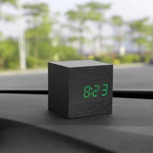 Автомобиль украшения часы термометр Дата 3 в 1 Dashboard украшения Дерево будильник автомобильной Декор интерьера, аксессуары