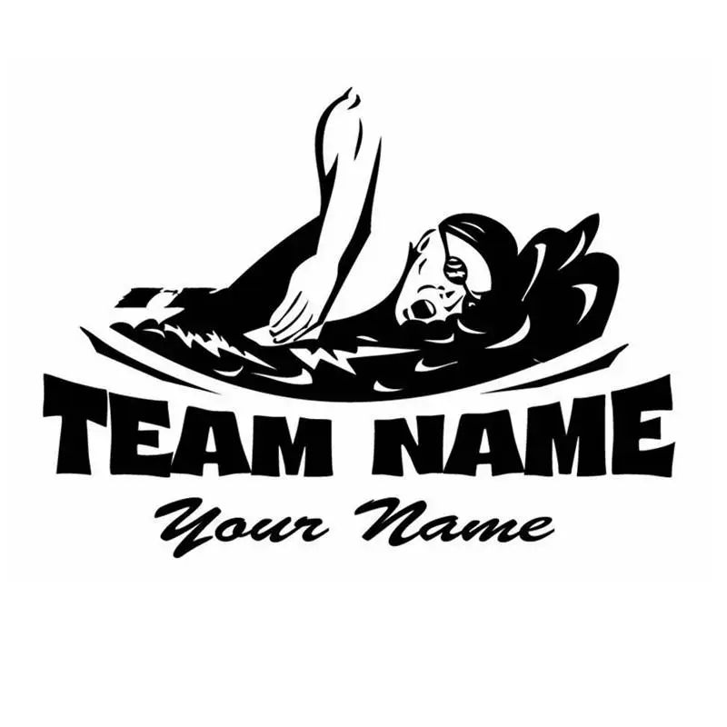 Swim Sticker Logo Name Swimmer Decal Swimming Posters Vinyl Wall Decals
