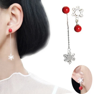 Модное милое серебряное ожерелье-цепочка Снежинка с цирконием женские ожерелья 925 ювелирные изделия - Окраска металла: Tassel Drop  Earring