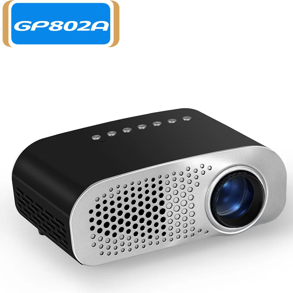 Портативный мини видеопроектор GP802A HD светодиодный проектор со встроенным
