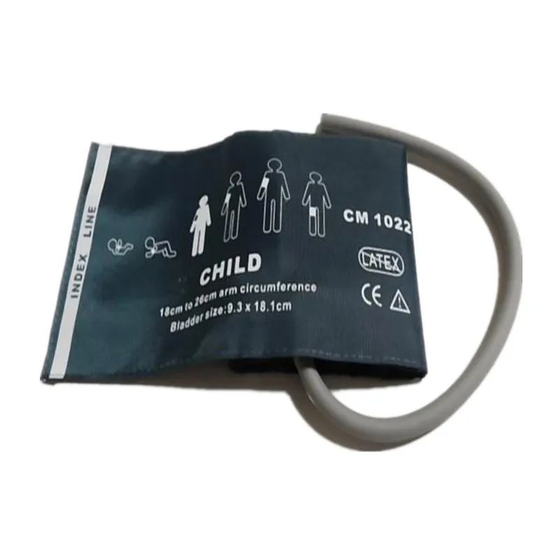 

10pcs/lot Normal Pediatric/Child Reusable Nylon Reusable NIBP Cuff Single Tube,Bladder Inside Patient Monitor ARM Cuff 18-26cm