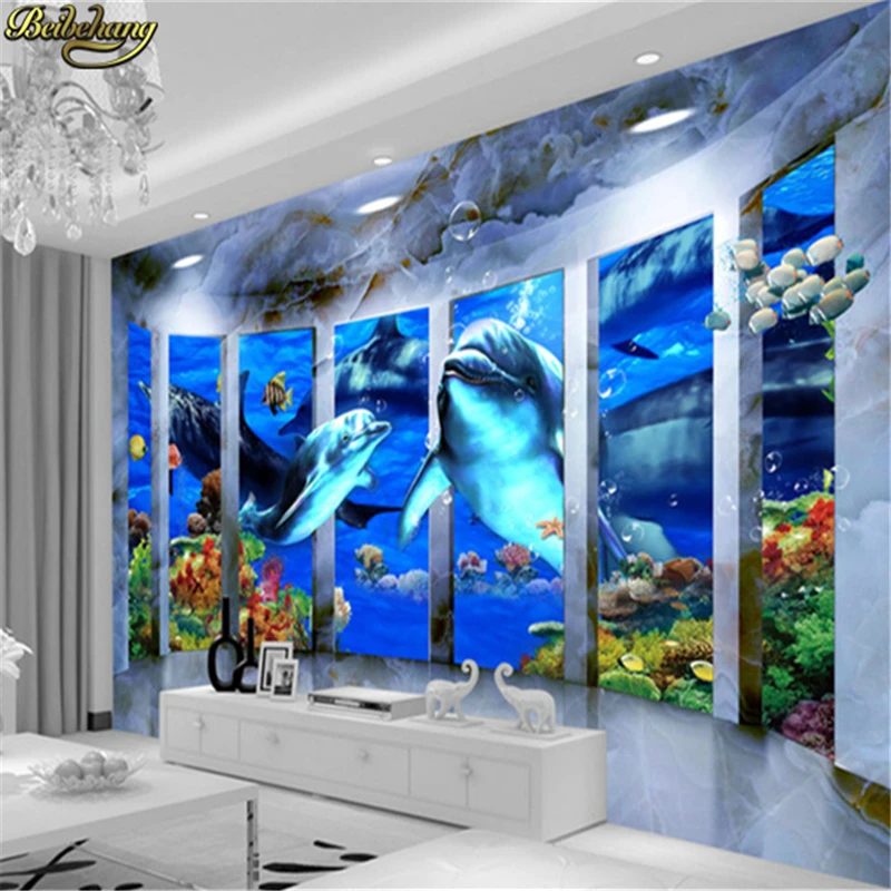 

beibehang Custom photo wallpaper 3D stereoscopic underwater marine living room TV background mural wall paper papel de parede 3d