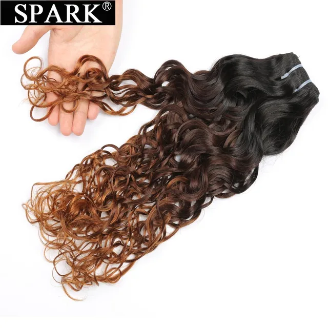 Spark-extensiones de cabello humano brasileño con ondas al agua, cabello humano con cierre, 100%, Remy, color negro Spark-extensiones de cabello humano brasileño con ondas al agua, cabello humano con cierre, 100%, Remy, color negro