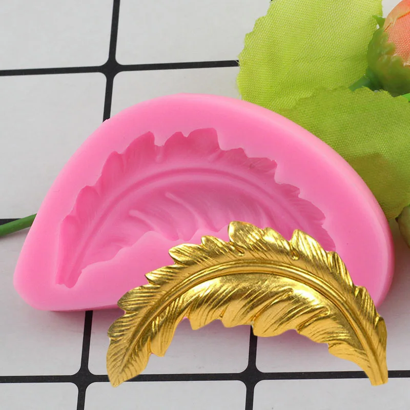 

Baroque Feather Shape Cake Silicone Mold Candy Chocolate Fimo Clay Mould Kitchen Baking Sugarcraft Fondant Cake Decoration Tools