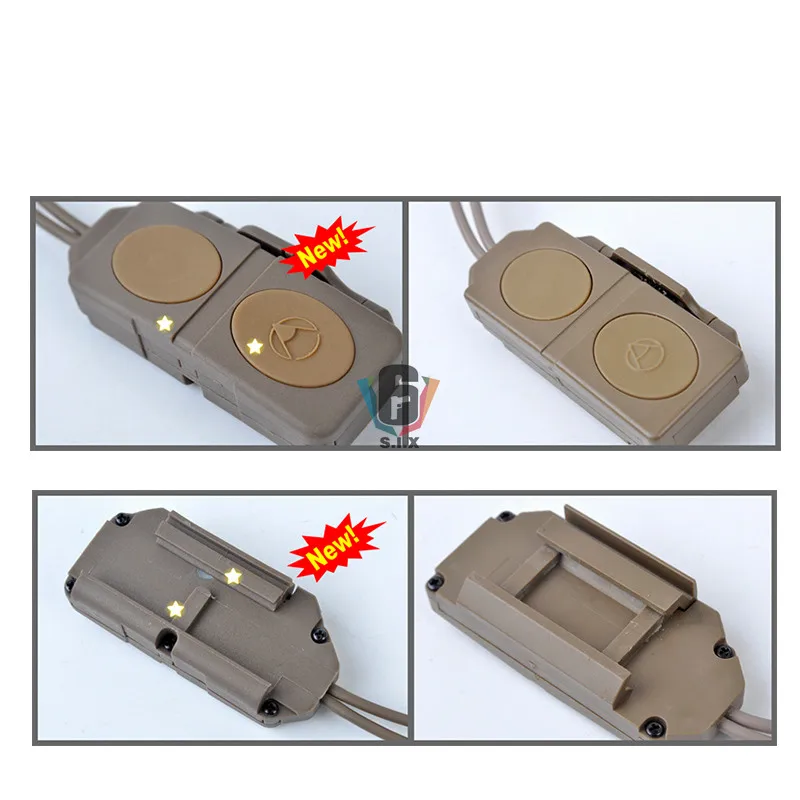 Тактический страйкбол фонарик двойной пульт дистанционного управления Кнопка давления для PEQ 16A M3X PEQ 15 LA-5 PEQ-15 WMX200 dbal-d2