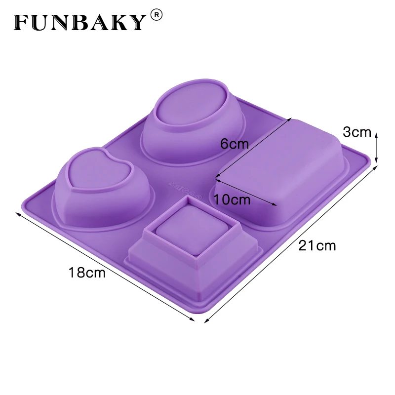 FUNBAKY 4 полости розы Силиконовые формы для мыла 3d DIY цветы мыло ручной работы