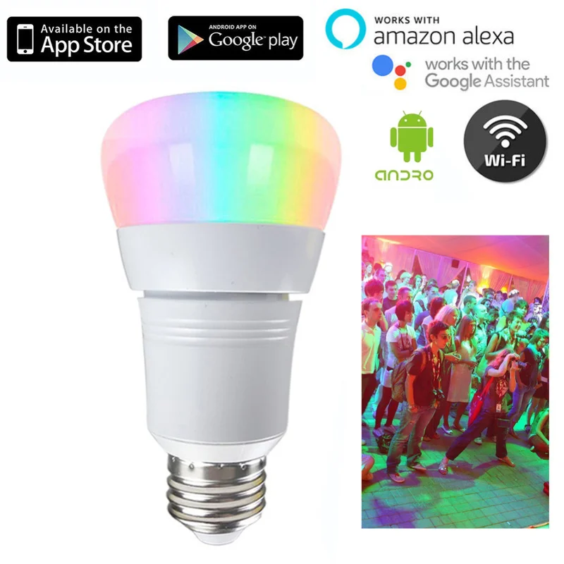 

Smart WiFi Light Bulb 8W RGB Bluetooth lamp color change dimmable Lamp Wake-Up Lights Compatible with Alexa and Google Home