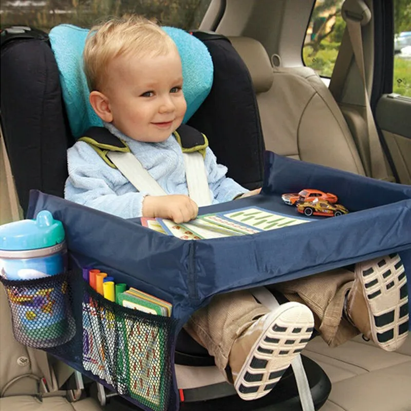 Waterproof table Car Seat Tray Storage Kids Toys Infant Stroller Holder for Children dining and drink table In-car YYT345